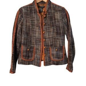 Silkland Petite Silk Blend Tweed Blazer